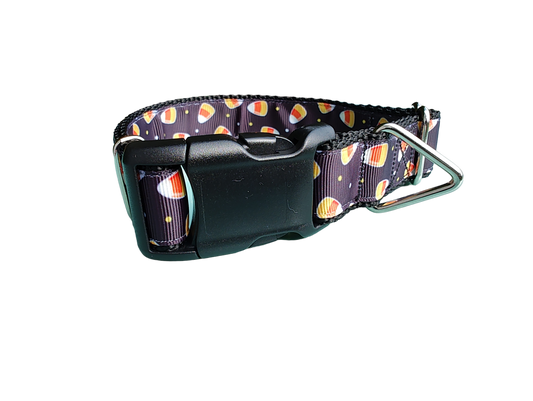 Halloween Scattered Candy Corn Nylon Dog Collar | Purrfect Pet Kingdom