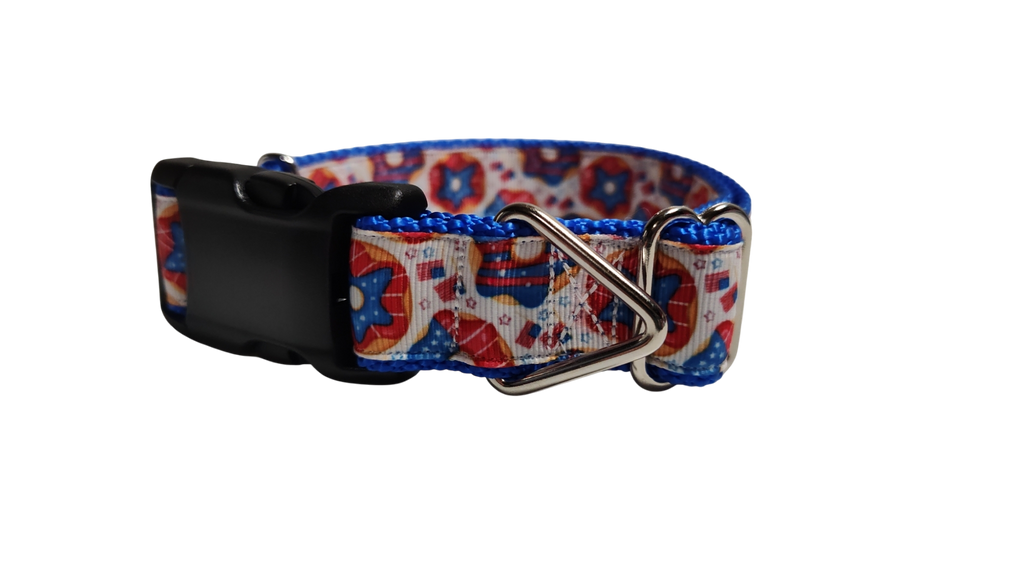 Patriotic Donuts Nylon Dog Collar