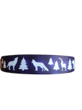 Purple Plaid Wildlife Nylon Dog Collar