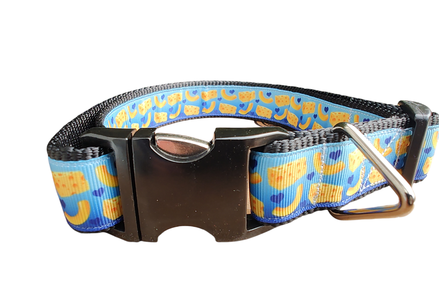 Mac And Cheese Black Nylon Dog Collar MD, LG, XL, Leash | Purrfect Pet Kingdom