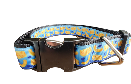 Mac And Cheese Black Nylon Dog Collar MD, LG, XL, Leash | Purrfect Pet Kingdom