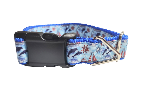 Dolphins at Sea Nylon Dog Collar | Purrfect Pet Kingdom