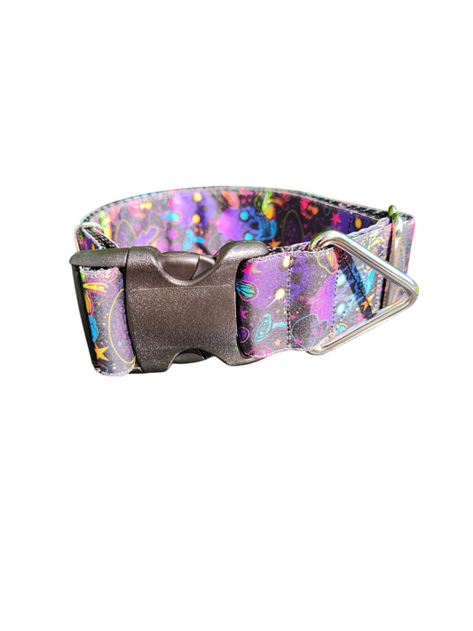 1.5" Wide Mushrooms and Skulls Nylon Dog Collar | Purrfect Pet Kingdom