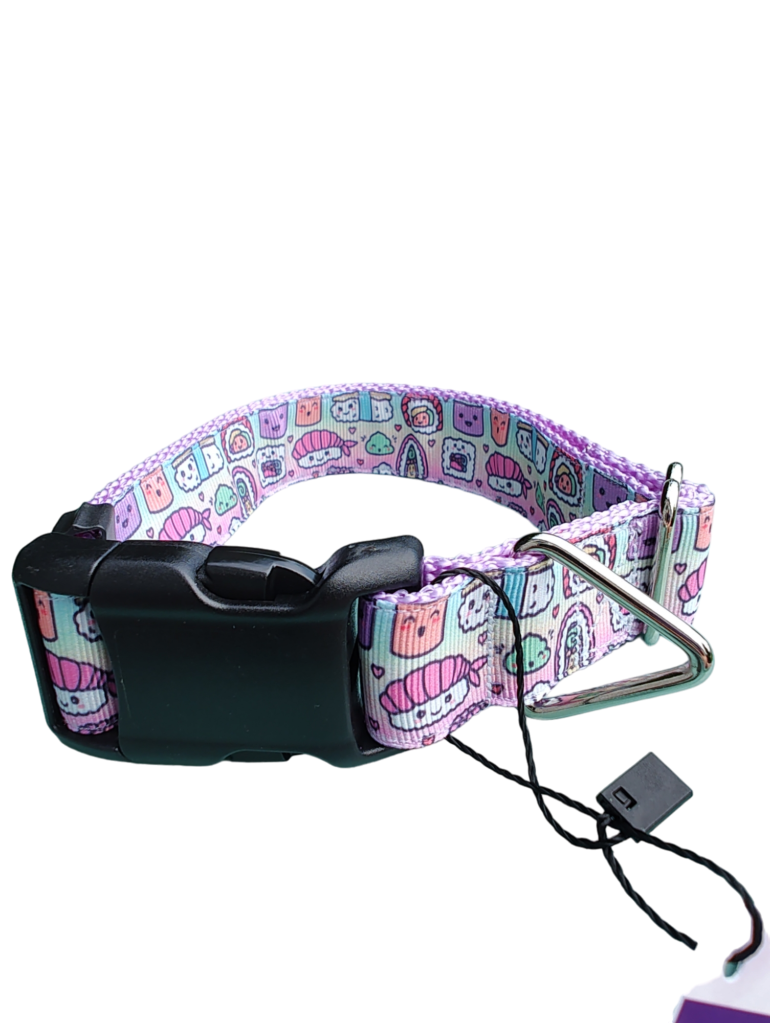 Sushi Friends Lavender Nylon Dog Collar MD, LG, XL, Leash | Purrfect Pet Kingdom