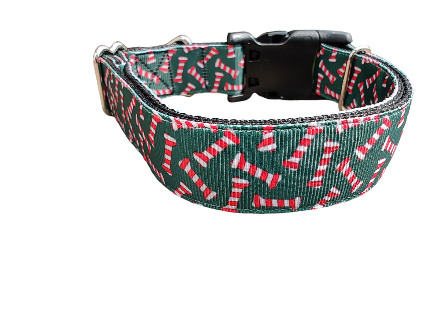 Candy Cane Bones Christmas Nylon Dog Collar | Purrfect Pet Kingdom