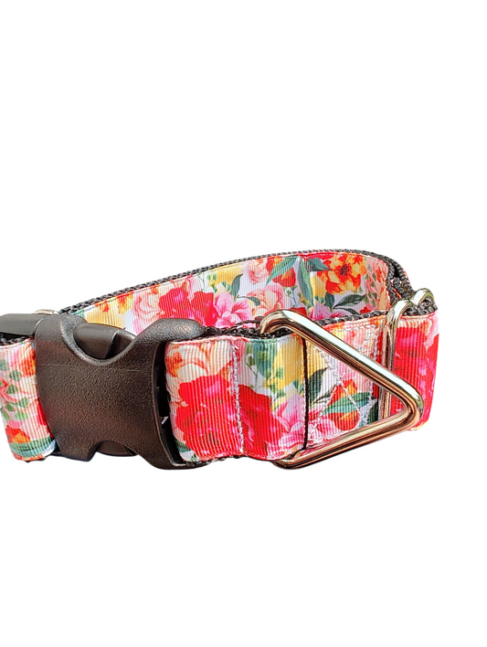 1.5" Wide Smell The Roses Nylon Dog Collar | Purrfect Pet Kingdom