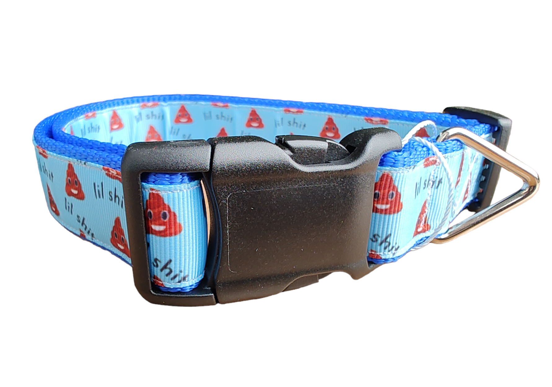 Blue Lil Shit Nylon Dog Collar MD, LG, XL, Leash | Purrfect Pet Kingdom