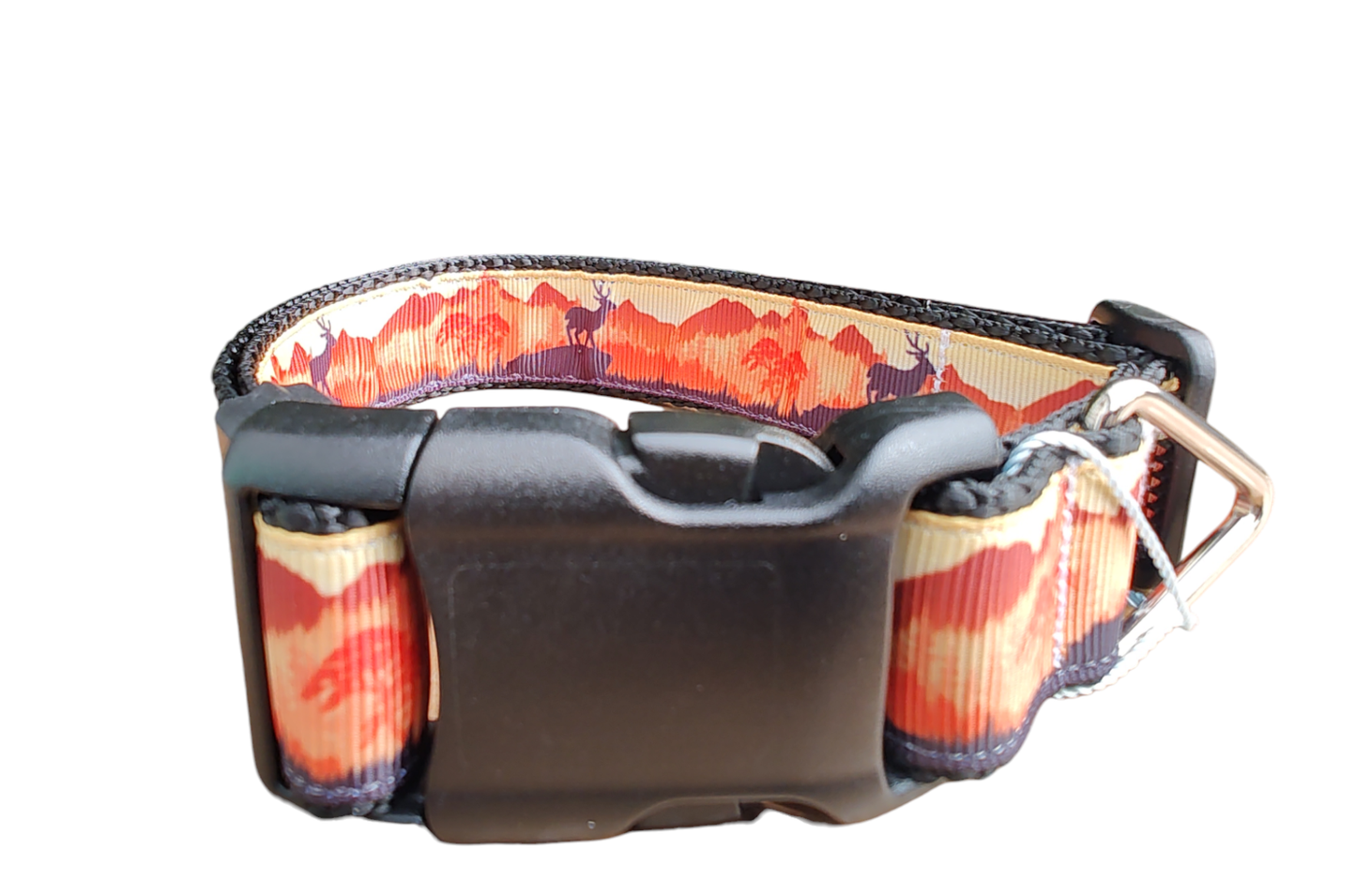 Sunset Forest Black Nylon Dog Collar LG, XL, Leash | Purrfect Pet Kingdom
