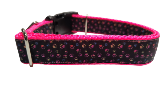 Colorful Pawprints Nylon Dog Collar | Purrfect Pet Kingdom