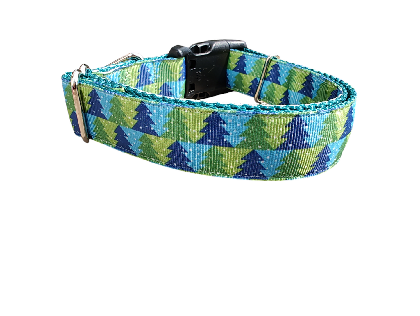 Green And Blue Trees Nylon Dog Collar | Purrfect Pet Kingdom