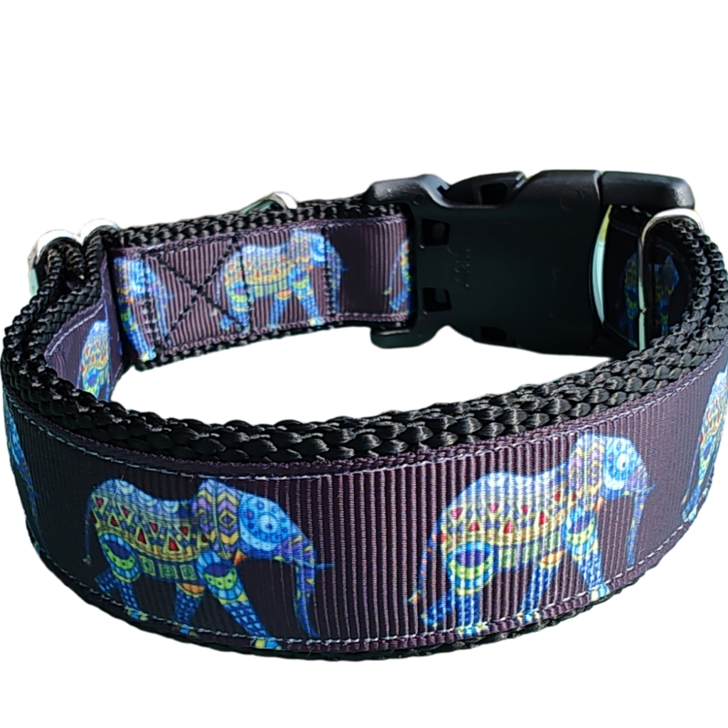 Mandala Elephant Nylon Dog Collar