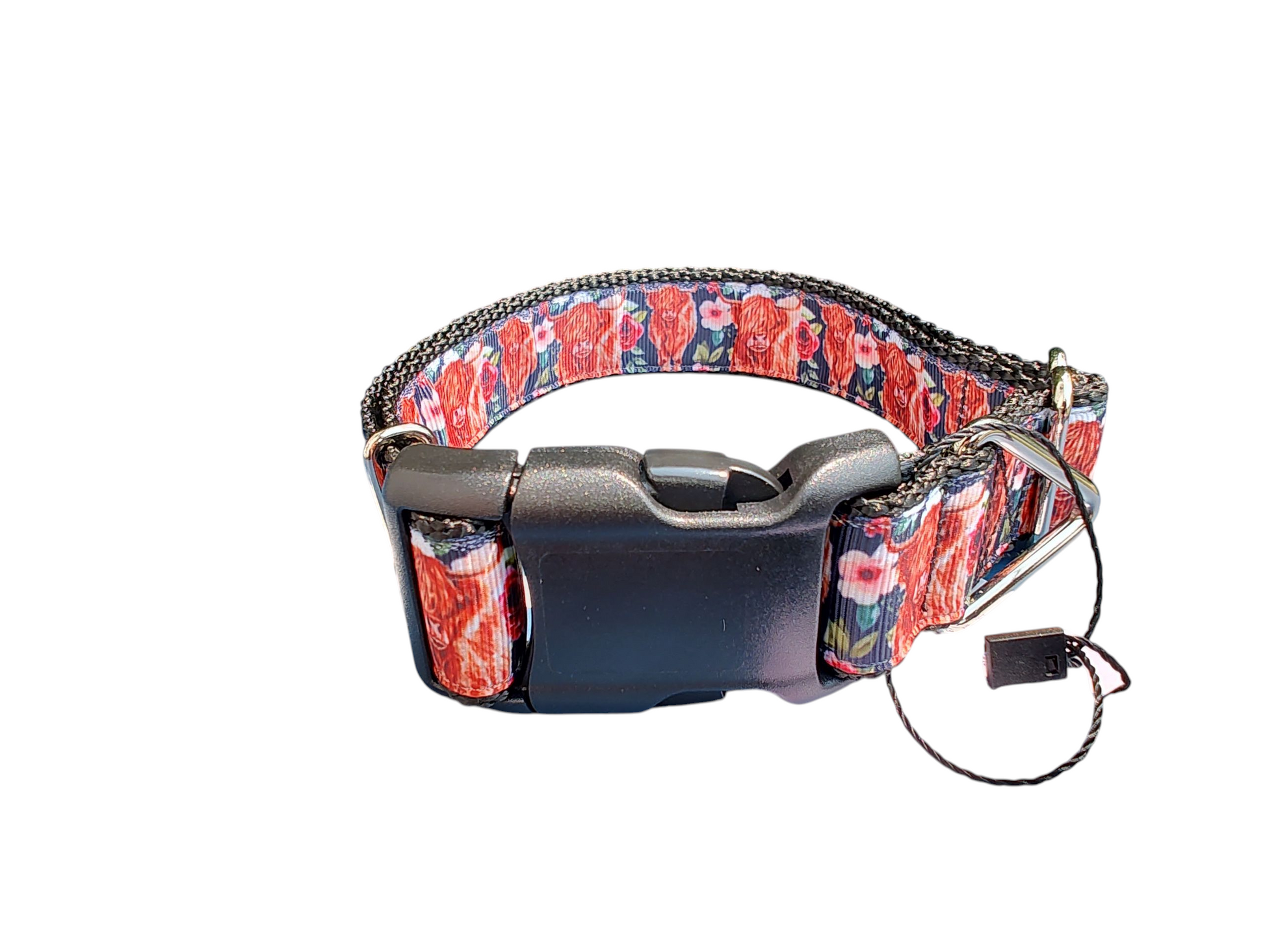 Western Highland Cow Flowers 2 Nylon Dog Collar | Purrfect Pet Kingdom