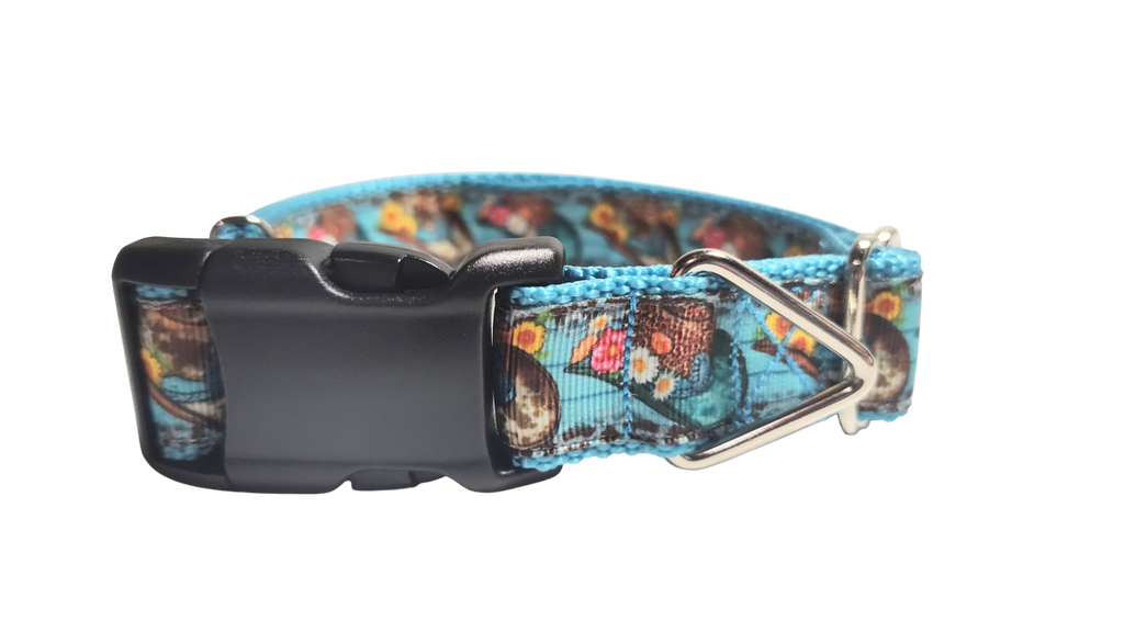 Cowboy Hats and Flowers Nylon Dog Collar