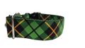 1.5" Wide Green and Gold Plaid Nylon Dog Collar