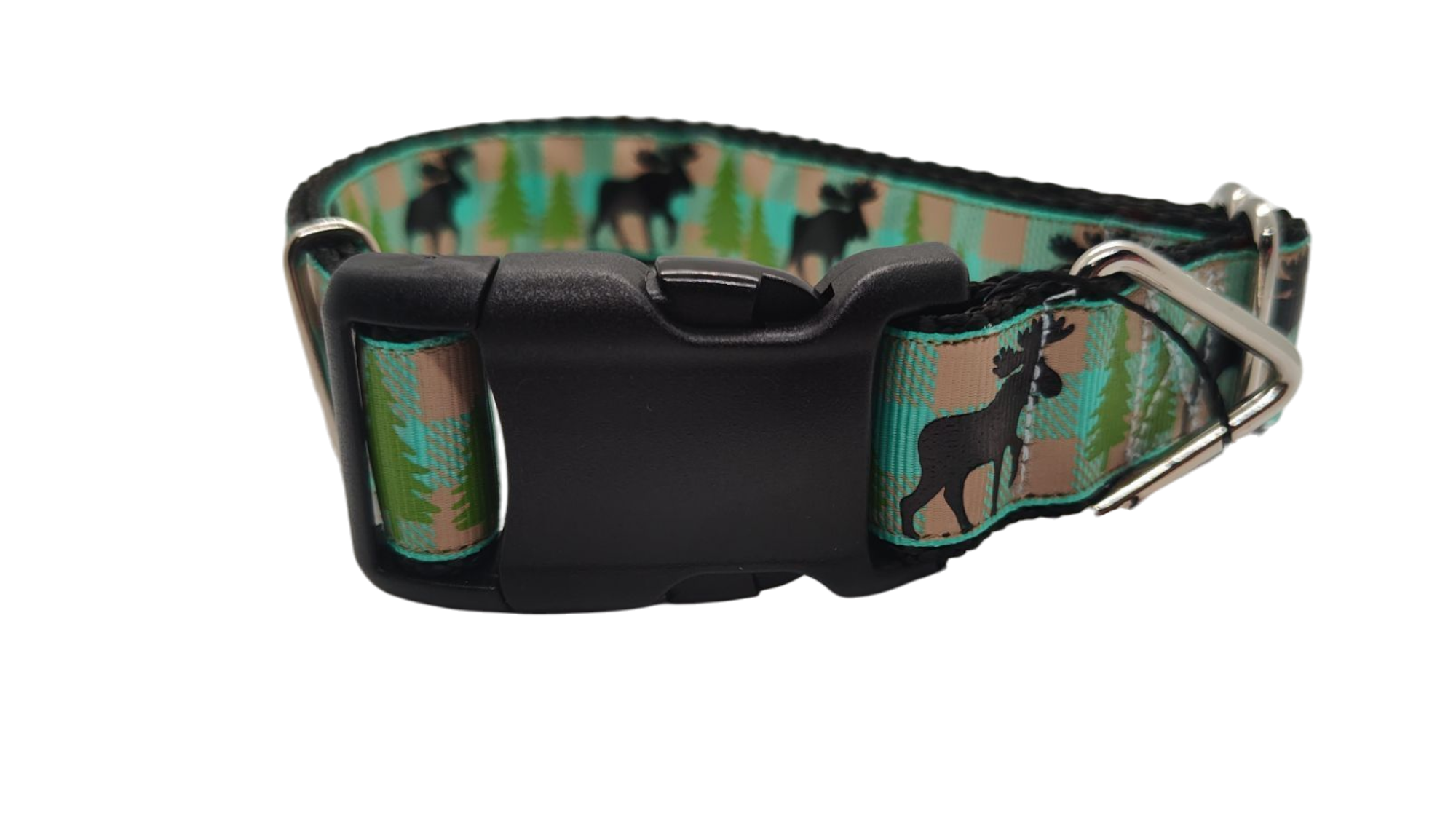 Teal Moose Nylon Dog Collar | Purrfect Pet Kingdom