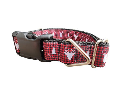 Deer Heads and Trees Nylon Dog Collar | Purrfect Pet Kingdom