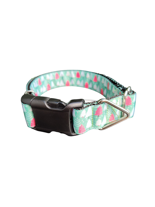 Green and Pink Trees Nylon Dog Collar | Purrfect Pet Kingdom