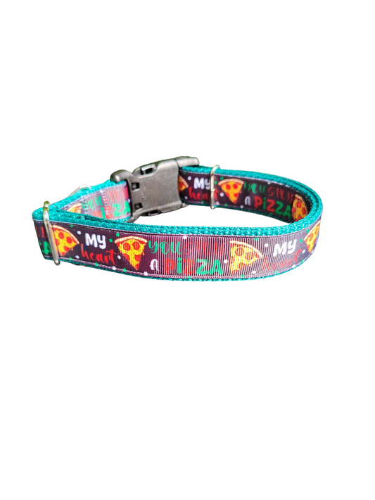 Pizza My Heart Nylon Dog Collar | Purrfect Pet Kingdom