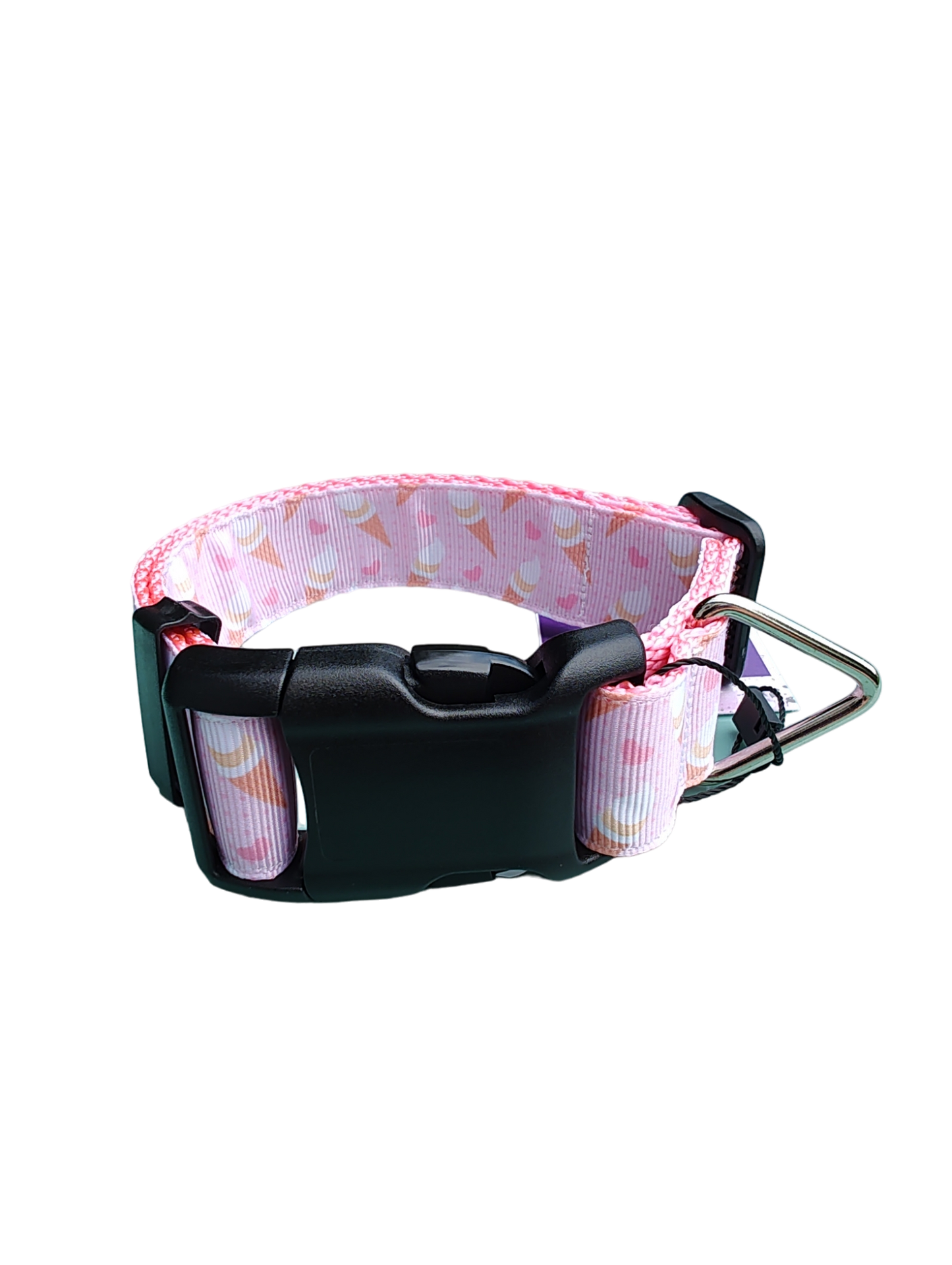 Ice Cream Pink Nylon Dog Collar MD, LG, XL, Leash | Purrfect Pet Kingdom
