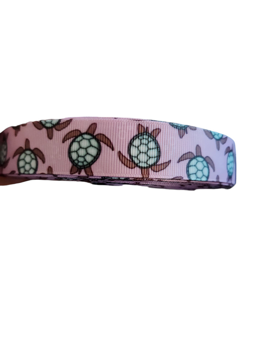 Little Pink Sea Turtles Nylon Dog Collar | Purrfect Pet Kingdom