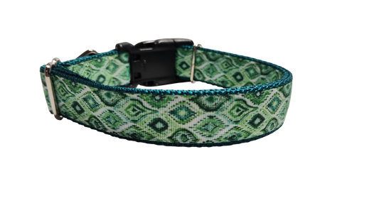 Moroccan Green Pattern Nylon Dog Collar | Purrfect Pet Kingdom