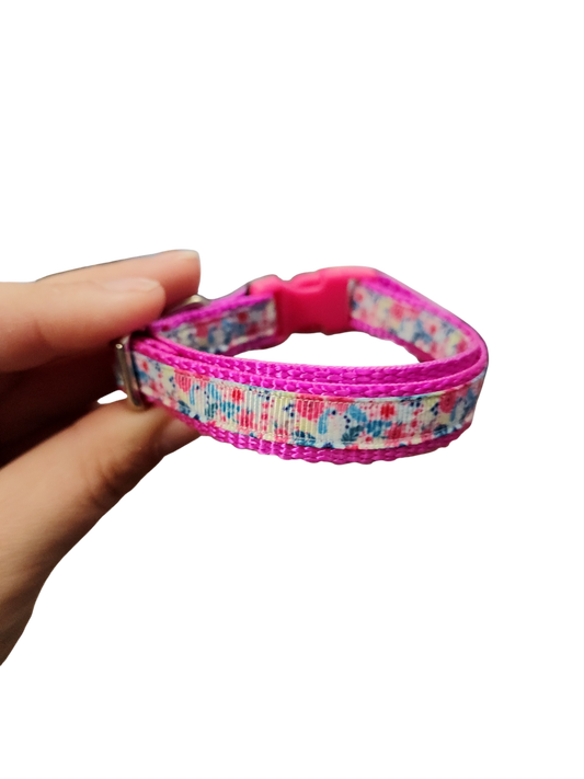1/2" Bright Flowers Nylon Dog / Cat Collar