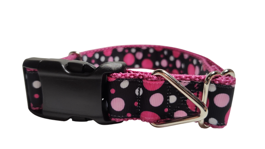 Pink Polka Dots Pattern Nylon Dog Collar | Purrfect Pet Kingdom