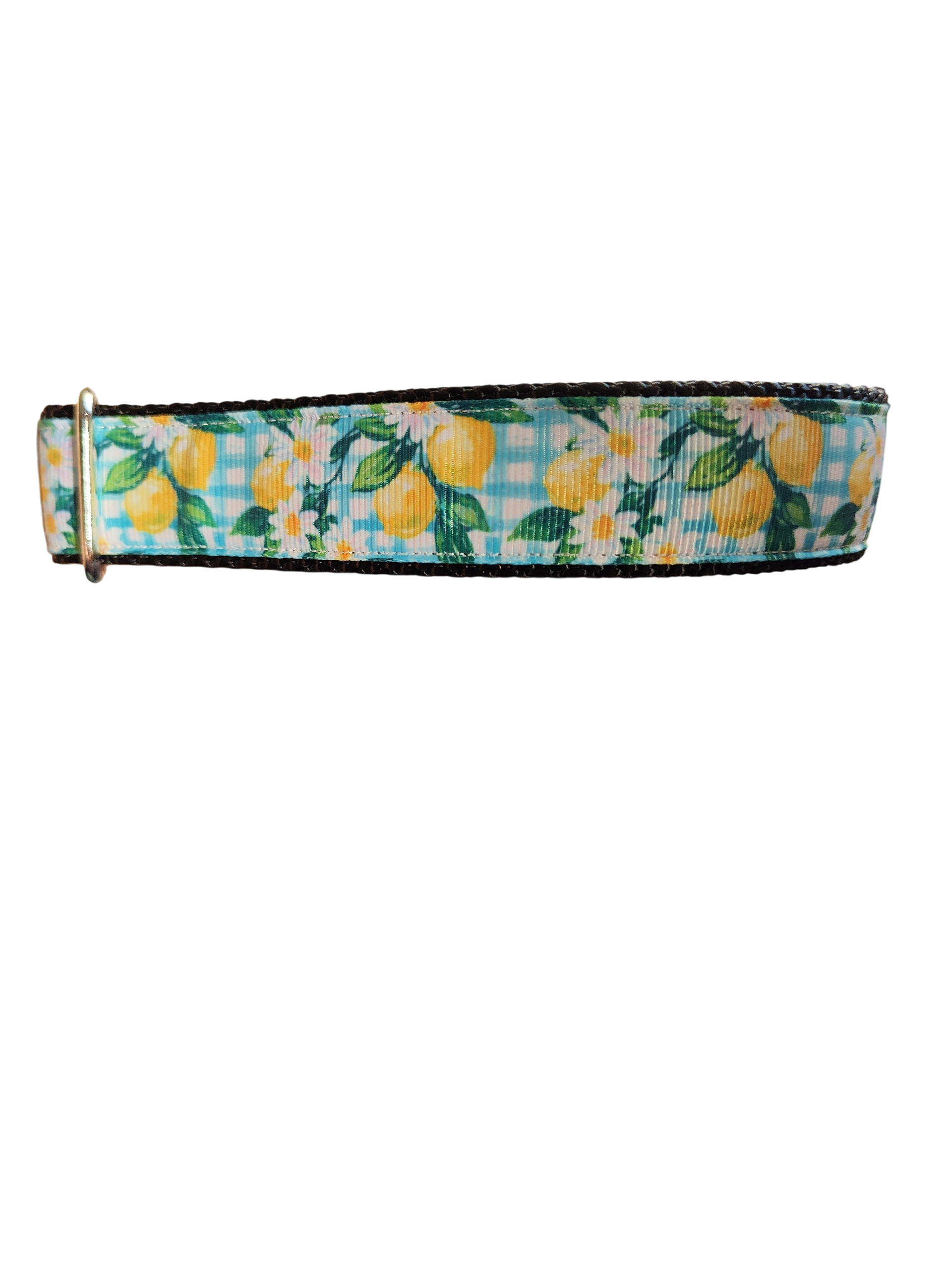 Gingham Lemons Nylon Dog Collar | Purrfect Pet Kingdom