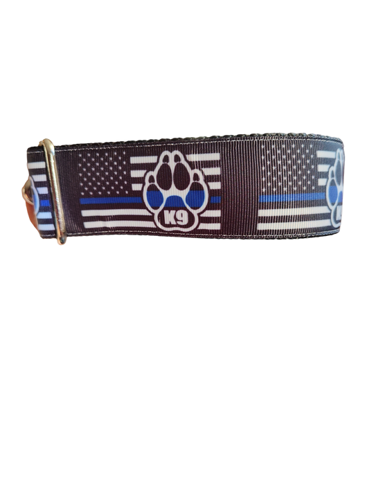 1.5" Wide K9 Police Dog Flag Nylon Dog Collar | Purrfect Pet Kingdom
