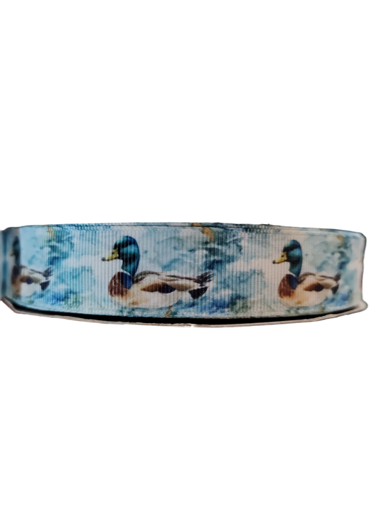 Watercolor Mallard Duck Nylon Dog Collar