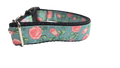 Roses on Blue Nylon Dog Collar
