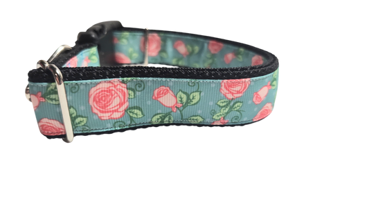Roses on Blue Nylon Dog Collar | Purrfect Pet Kingdom
