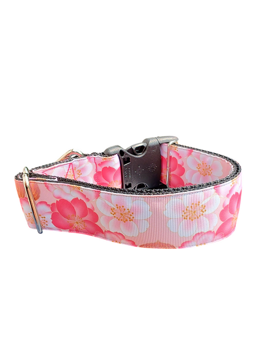 1.5" Wide Pink Flowers Nylon Dog Collar | Purrfect Pet Kingdom