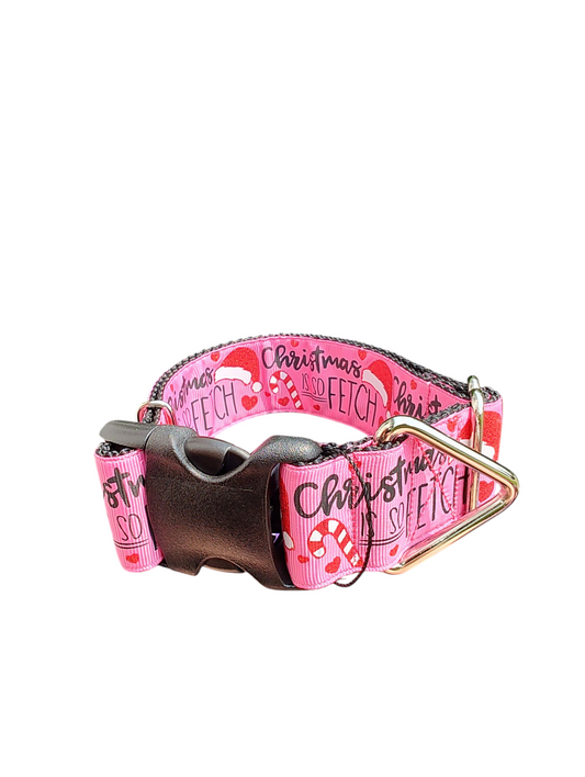 1.5" Wide Christmas Is So Fetch Nylon Dog Collar | Purrfect Pet Kingdom