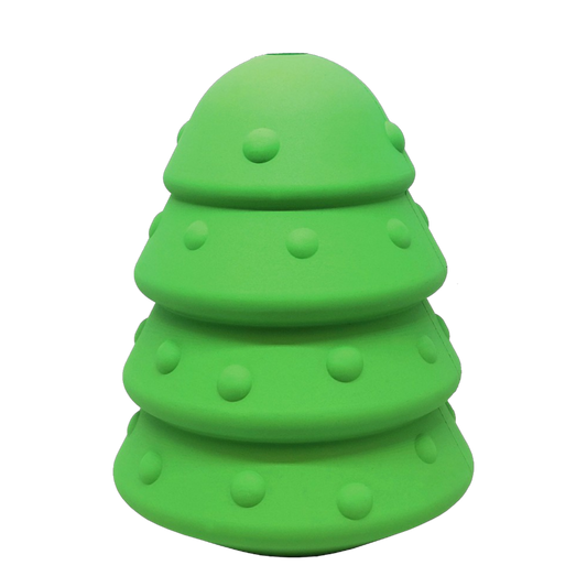 Christmas Tree Dog Toy - Durable Rubber Chew Toy for Large