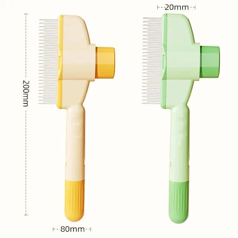 Dog Slicker Brush Self-Cleaning Stainless Steel Dematting Comb - Detail Angle 5 | Majestic Pet Kingdom