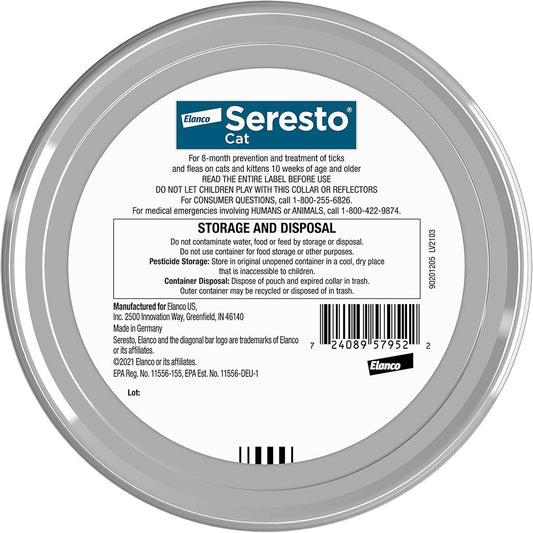 Cat Collar Seresto 8-Month Flea and Tick Continuous Defense