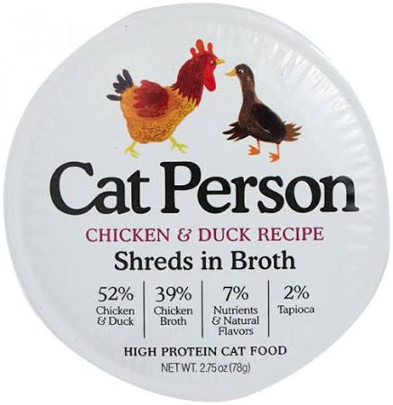 Cat Person Cat Shredded Chicken & Duck In Broth 2.75oz - Majestic Pet Kingdom