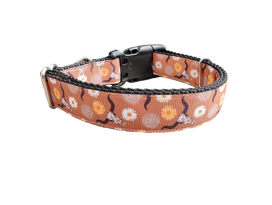 Dog Collar Skulls and Tumbleweeds Western Cowboy Graphic Nylon