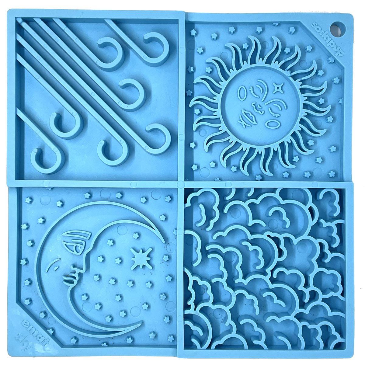 Dog Lick Mat Sky Cloud Pattern Silicone Slow Feeder Food Pad - Detail Angle 6 | Majestic Pet Kingdom