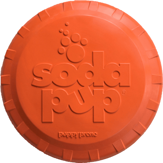 Bottle Top Flyer Rubber Frisbee for Dogs | Orange | Vet