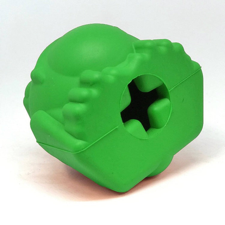Dog Chew Toy Bull Frog Rubber Treat Dispenser Durable USA