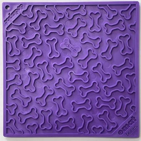 Dog Lick Mat Bones Pattern Silicone Anxiety Relief Food Pad - Main Feature View | Majestic Pet Kingdom