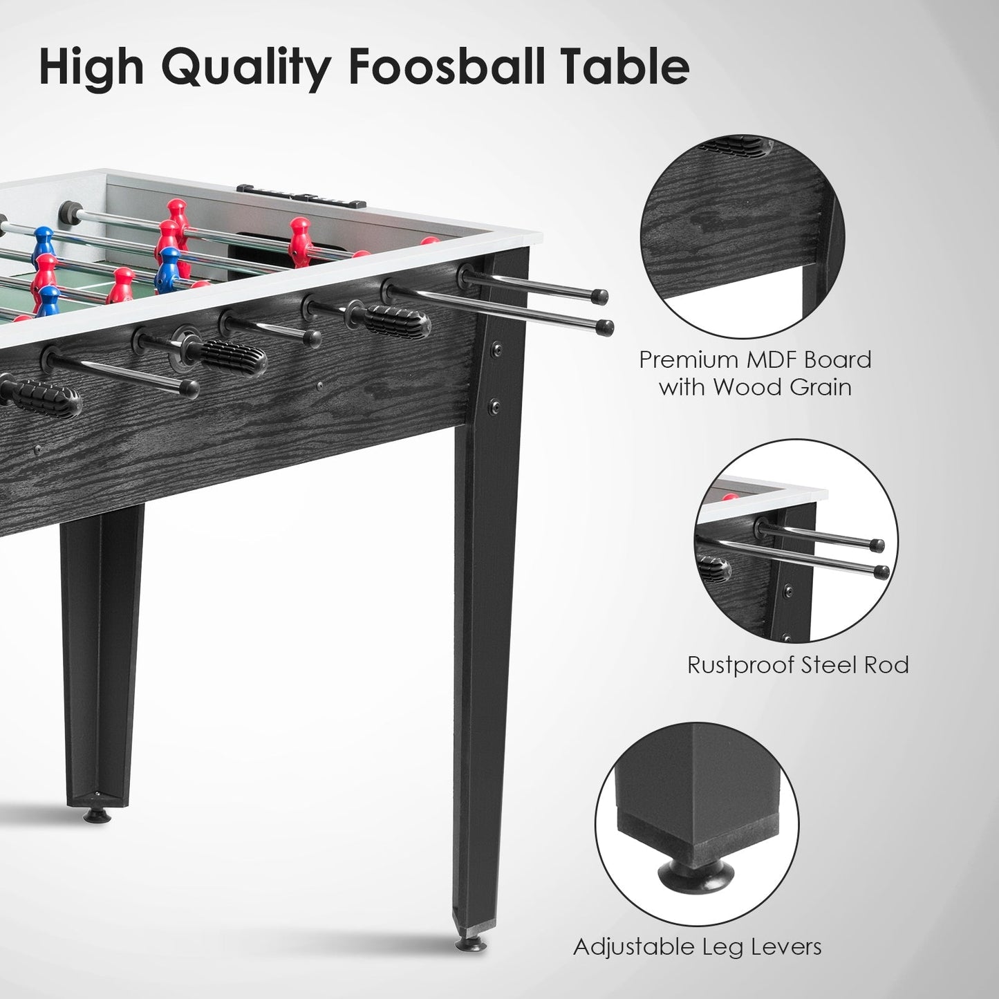 48 Inch Competition Sized Home Recreation Wooden Foosball Table