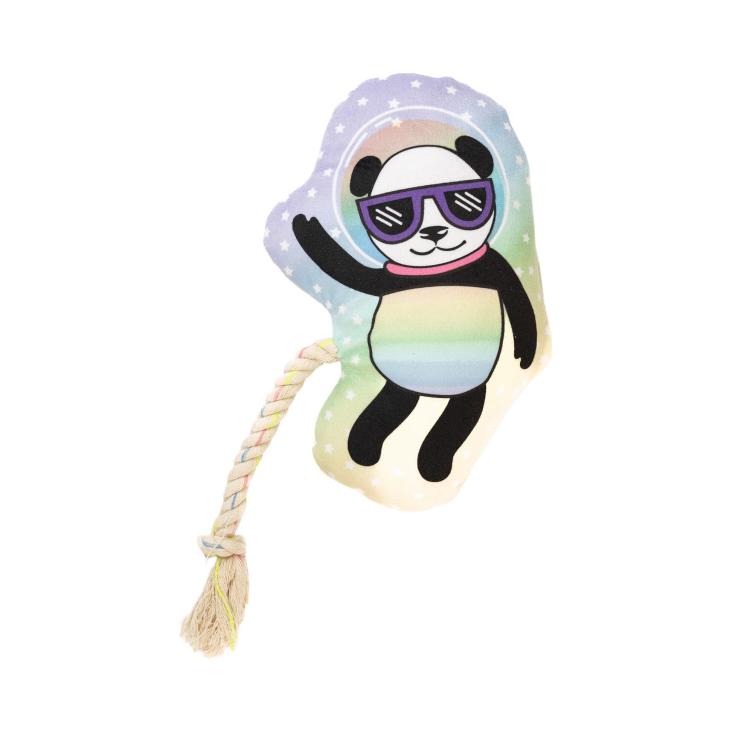 Dog Plush Toy Space Panda Squeaker Crinkle Sound Soft Play