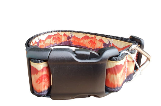 Dog Collar Sunset Forest Black Tree Landscape Nature Printed Nylon