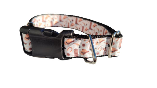 Dog Collar Tan Cowboy Western Wear Rustic Rodeo Pattern Nylon Band