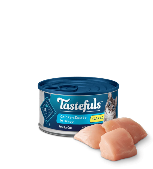 Blue Buffalo Tastefuls Adult Flaked Chicken in Gravy Entree Wet Cat Cans - Majestic Pet Kingdom