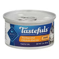 Blue Buffalo Tastefuls Adult Turkey and Chicken Pate Entree Wet Cat Cans (3oz) - Majestic Pet Kingdom