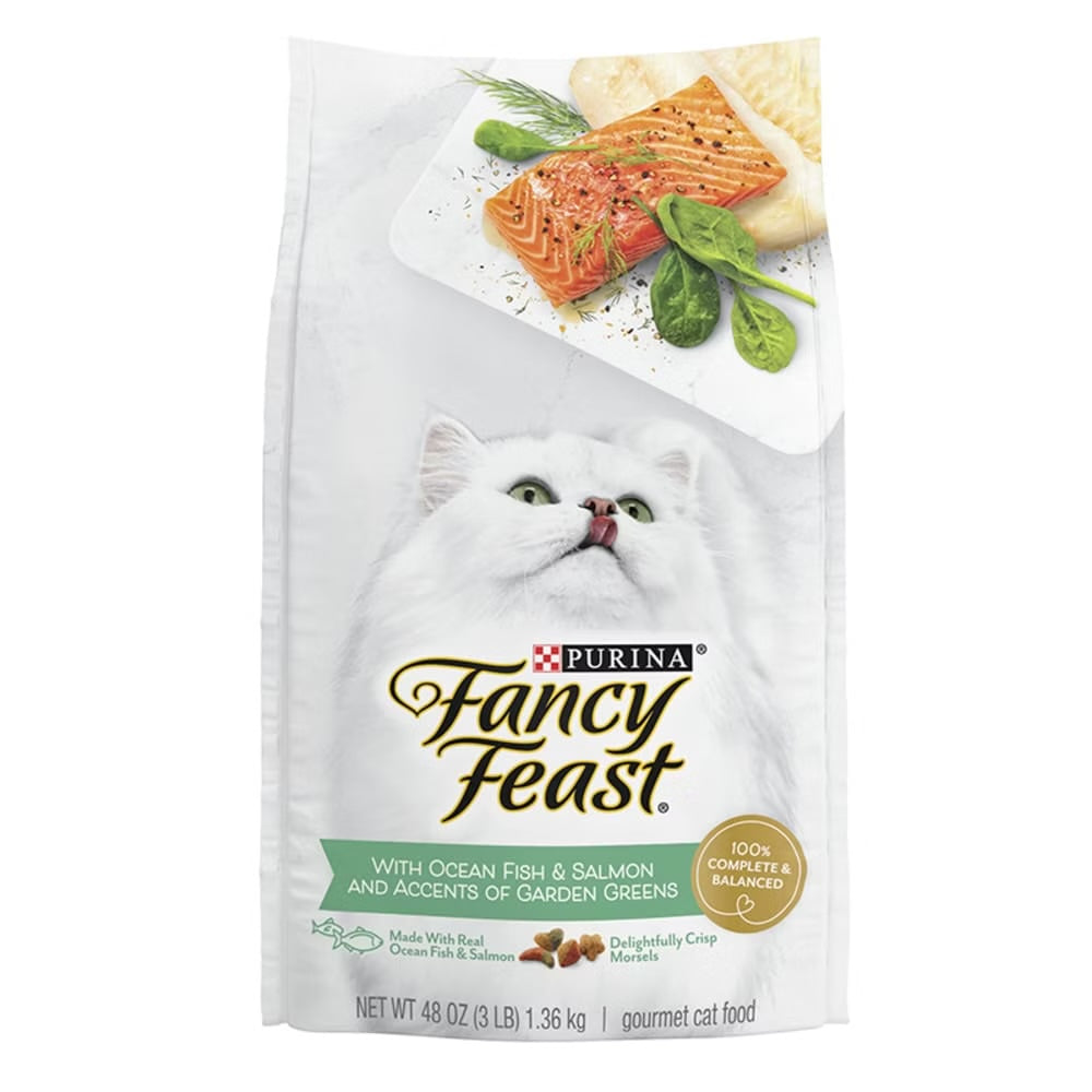 Cat Food Fancy Feast Gourmet Ocean Fish Salmon Dry 3lb Bag